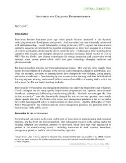 Innovation and Collective Entrepreneurship