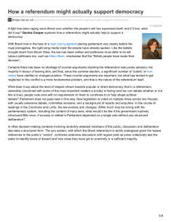 How a referendum might actually support democracy