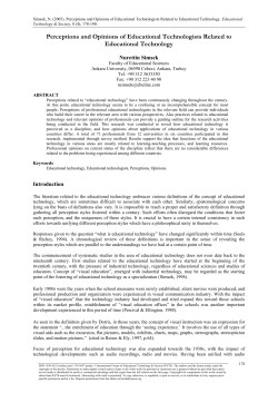 Perceptions and Opinions of Educational Technologists Related to