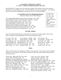 Leveled Book Series for Beginning Readers Favorite Authors Series