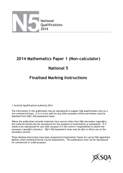 2014 Mathematics Paper 1 (Non-calculator) National 5 Finalised