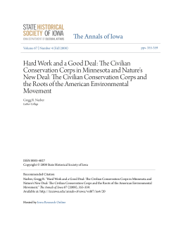 Hard Work and a Good Deal: The Civilian Conservation Corps in