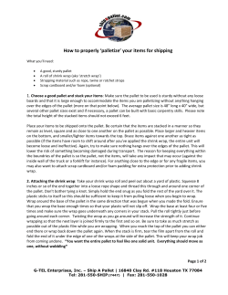 How to properly `palletize` your items for shipping