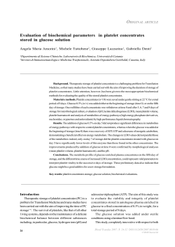 Evaluation of biochemical parameters in platelet concentrates stored