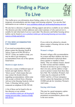 Finding a Place To Live - Aylesbury Vale District Council