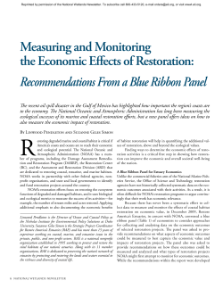 Measuring and Monitoring the Economic Effects of Restoration