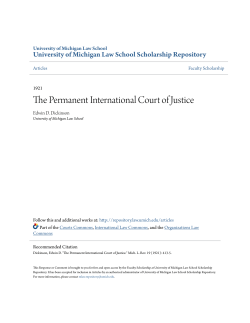The Permanent International Court of Justice