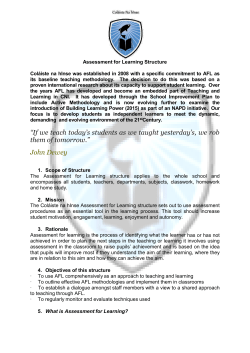 Assessment for Learning Structure
