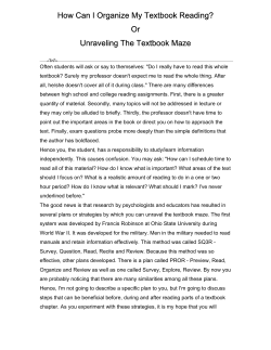 How Can I Organize My Textbook Reading