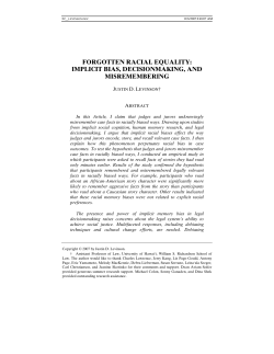 Forgotten Racial Equality: Implicit Bias, Decisionmaking, and