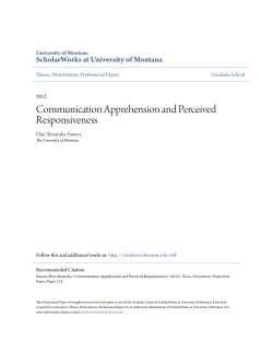 Communication Apprehension and Perceived Responsiveness