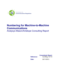 Numbering for Machine-to