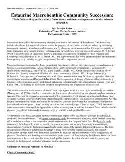 Estaurine Macrobenthic Community Succession: