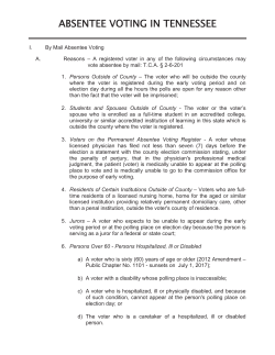 Absentee Voting - Hancock County Tennessee Election Commission