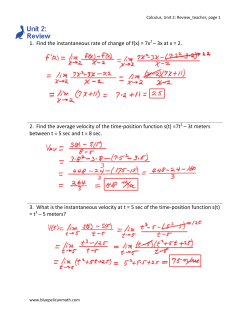 1. Find the instantaneous rate of change of f(x) = 7x