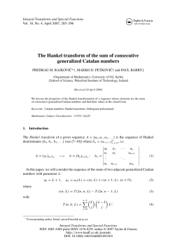The Hankel transform of the sum of consecutive generalized Catalan