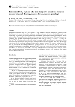 Emissions of NH3, N2O and CH4 from dairy cows housed in a