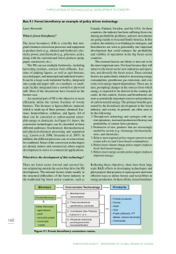 Box 9.1 Forest biorefinery: an example of policy driven technology