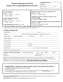 Register - Alabama Shakespeare Festival