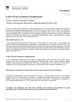 First Release In 2013, 6% less investment in tangible goods