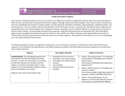 Family Preservation Programs Since the term "family preservation
