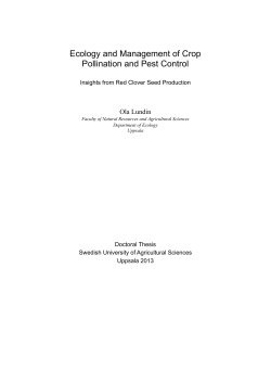 Ecology and Management of Crop Pollination and Pest Control