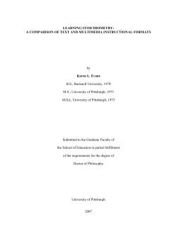 LEARNING STOICHIOMETRY - D-Scholarship@Pitt