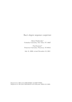 Rao`s conjecture on degree sequences
