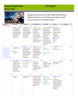 August/September AP English 2015-2016