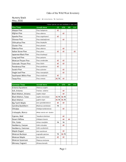 Oaks of the Wild West Inventory Page 1 Nursery Stock May, 2016