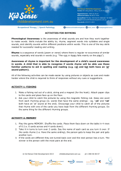 Activities for Rhyming - Kid Sense Child Development