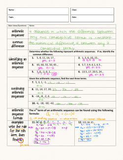 Examples: Write the rule for the nth term, then find a68.