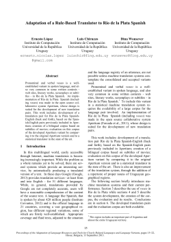 Adaptation of a Rule-Based Translator to Rio de la Plata Spanish
