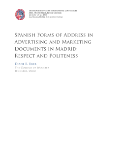 Spanish Forms of Address in Advertising and Marketing Documents