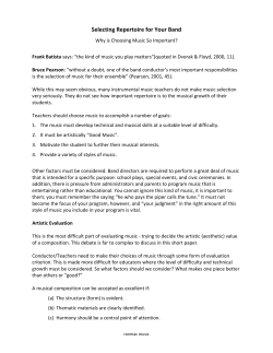 Selecting repertoire for your band