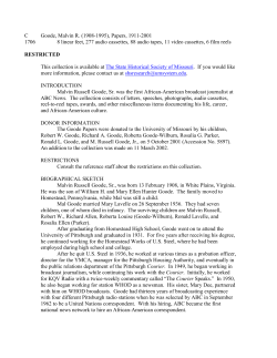 Goode, Malvin R. (1908-1995), Papers, 1911
