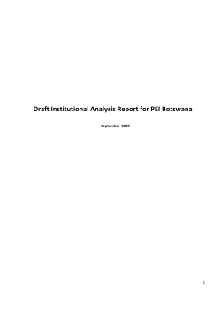 Draft Institutional Analysis Report for PEI Botswana