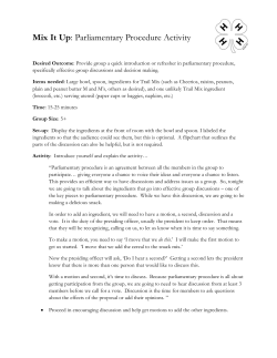 Mix It Up: Parliamentary Procedure Activity