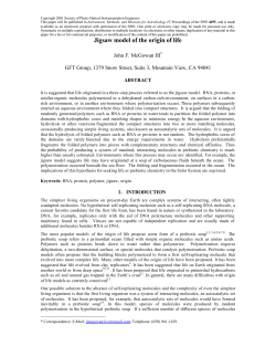 Jigsaw model of the origin of life
