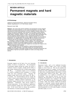 Permanent magnets and hard magnetic materials