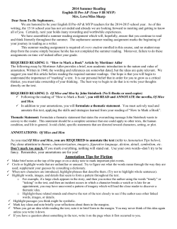 Annotation Tips for Fiction