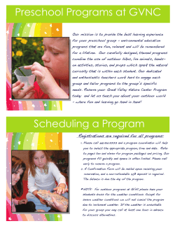 Preschool Brochure - Great Valley Nature Center