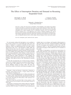 The Effect of Interruption Duration and Demand