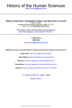 History of the Human Sciences