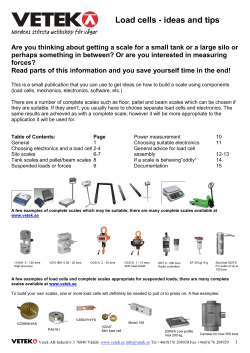Load cells - ideas and tips