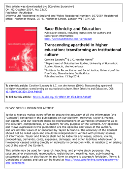 Transcending apartheid in higher education