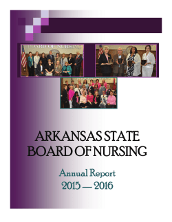 Annual Report 2016 - Arkansas State Board of Nursing