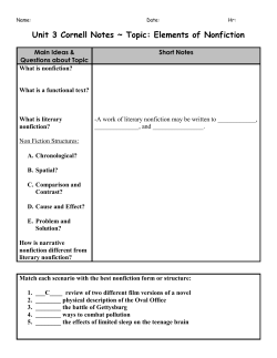 Unit 3 Cornell Notes ~ Topic: Elements of Nonfiction