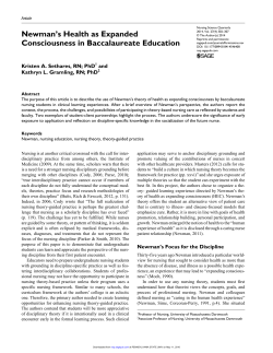 Newman`s Health as Expanded Consciousness in