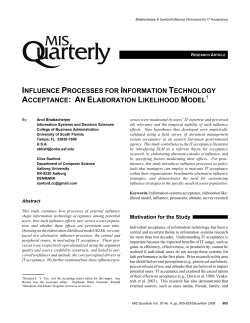influence processes for information technology acceptance